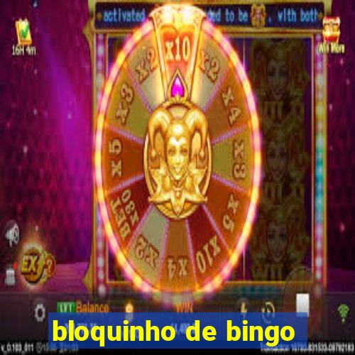 bloquinho de bingo