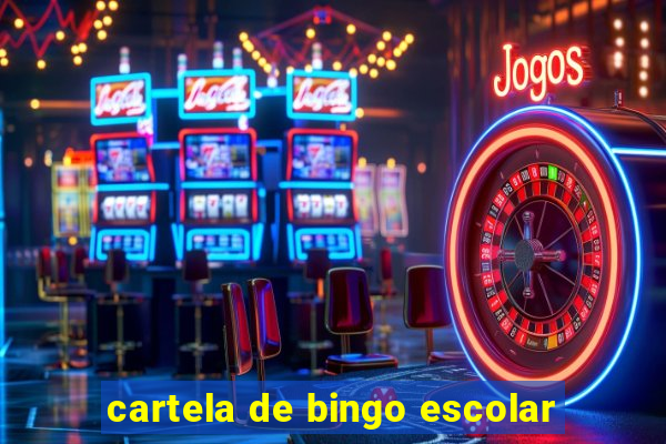 cartela de bingo escolar