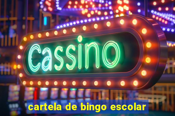 cartela de bingo escolar