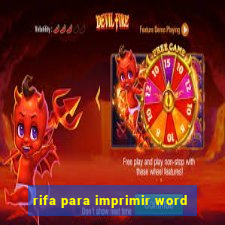 rifa para imprimir word