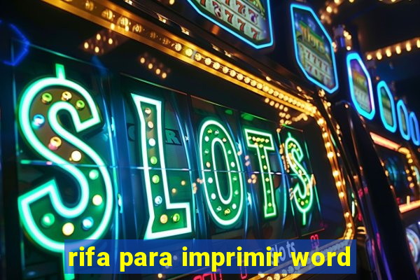 rifa para imprimir word