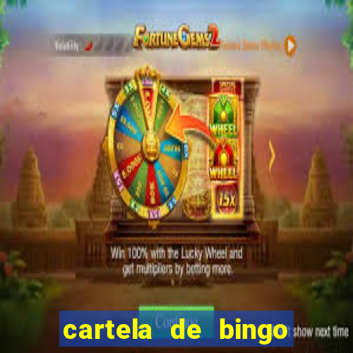 cartela de bingo para preencher