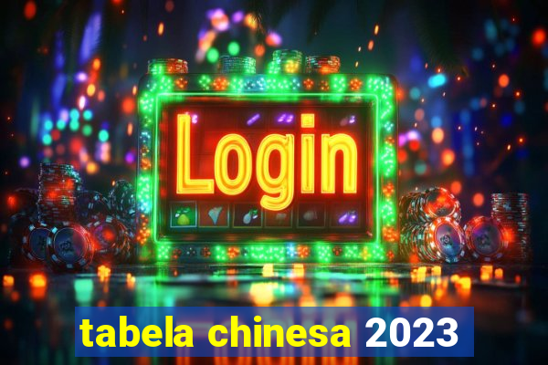 tabela chinesa 2023