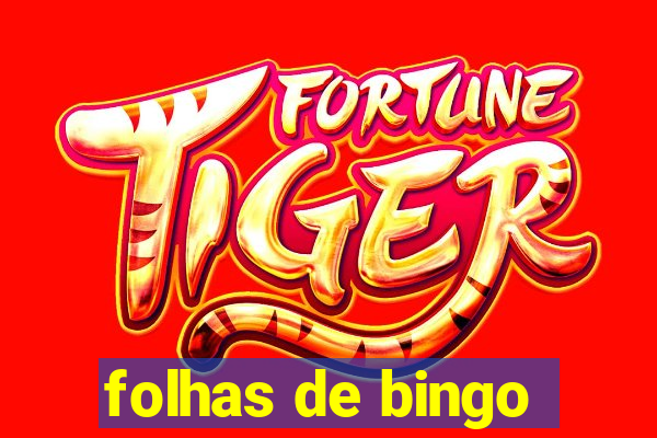 folhas de bingo