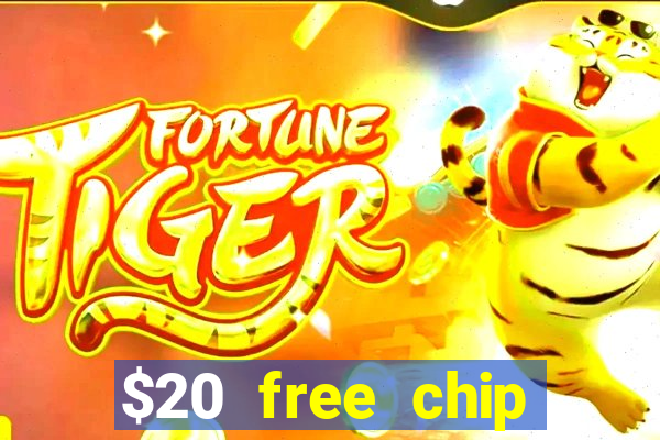 $20 free chip offered by desert nights casino