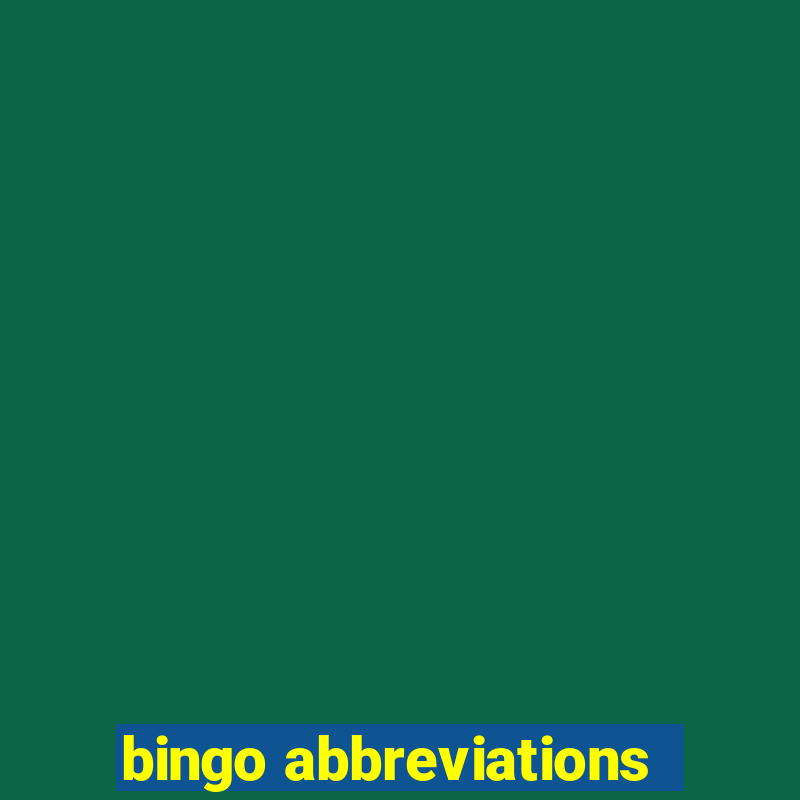 bingo abbreviations