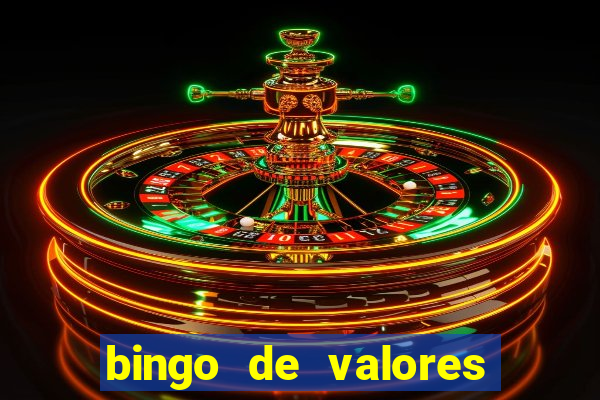 bingo de valores para imprimir