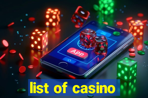 list of casino