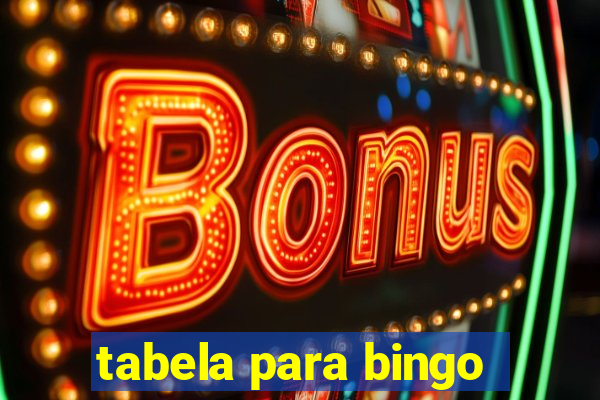 tabela para bingo