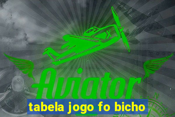 tabela jogo fo bicho