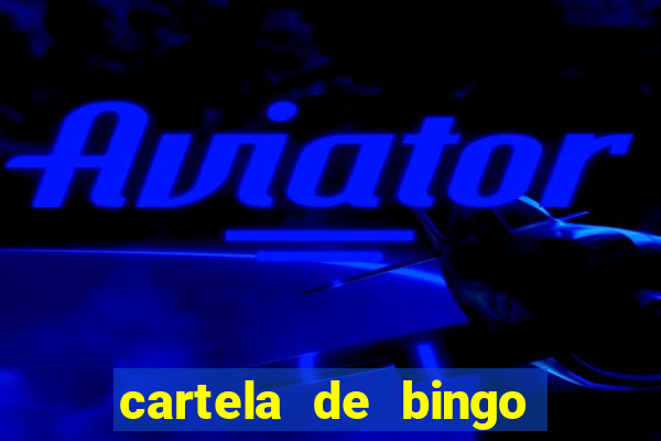 cartela de bingo com letras