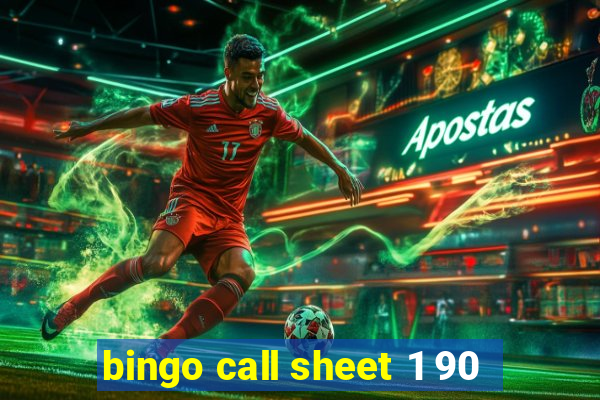 bingo call sheet 1 90