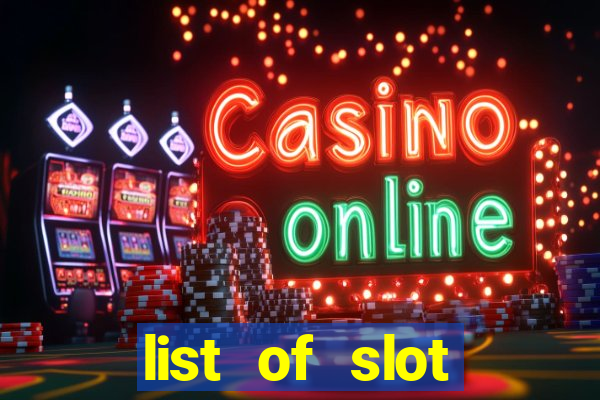 list of slot machines at jake's 58