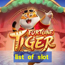 list of slot machines at jake's 58