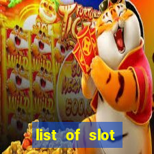 list of slot machines at jake's 58