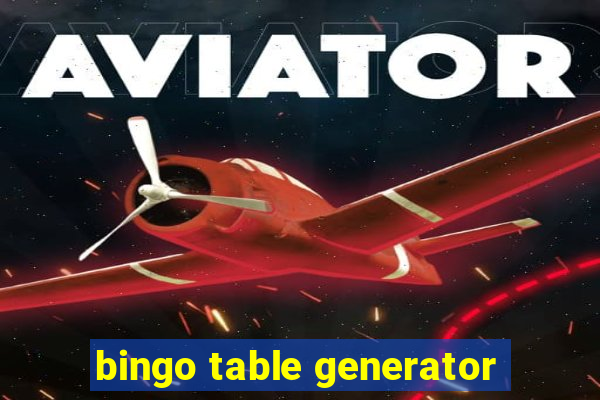 bingo table generator