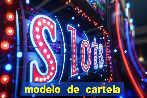 modelo de cartela de bingo em branco