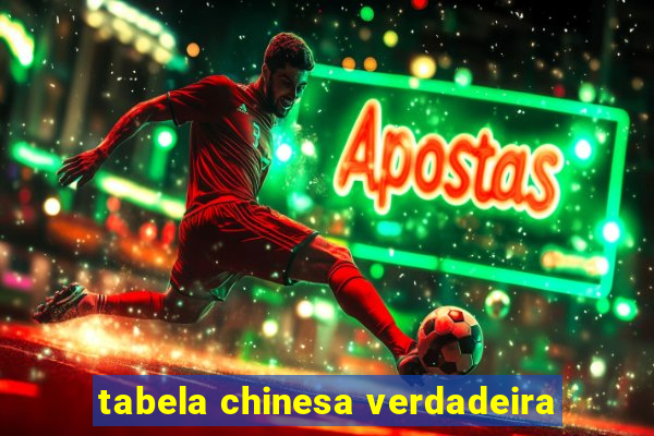tabela chinesa verdadeira