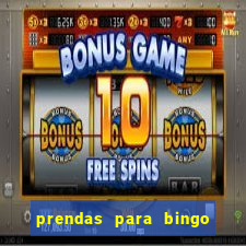 prendas para bingo de natal