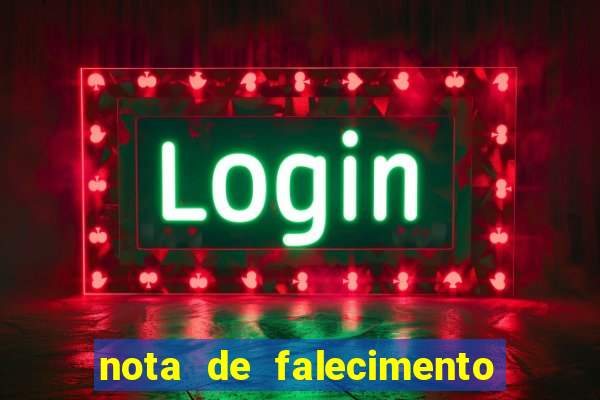 nota de falecimento em campos altos hoje